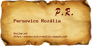 Persovics Rozália névjegykártya